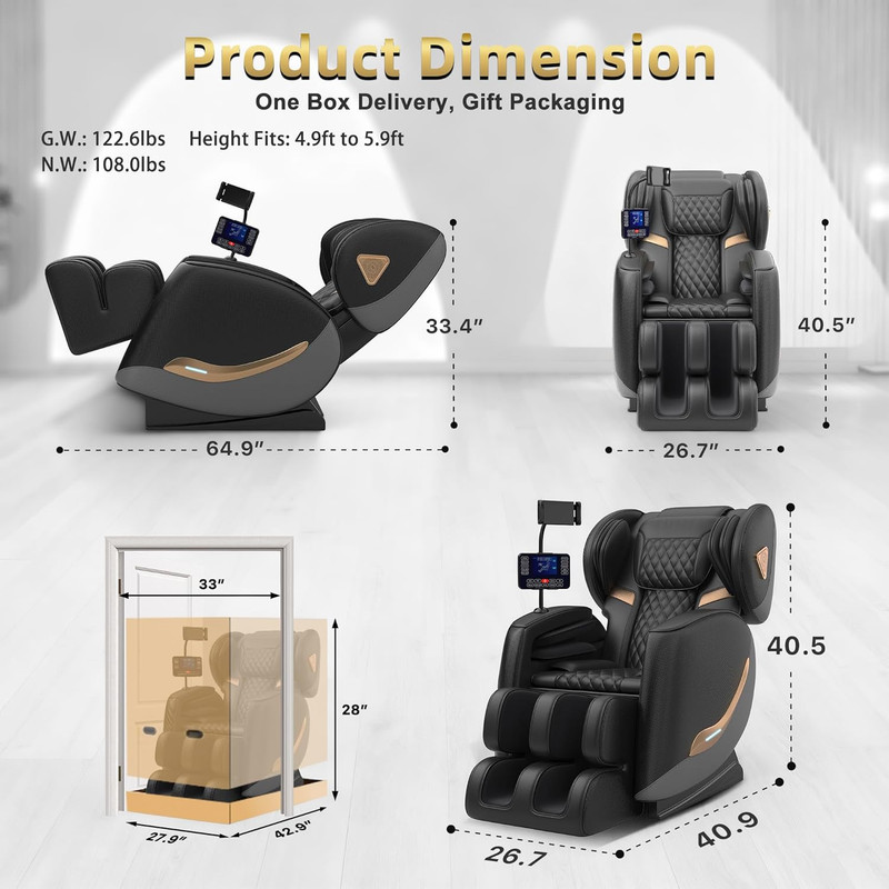 2026 Massage Chair Full Body, Zero Gravity Massage Chair Recliner - Upgraded 10- gallery