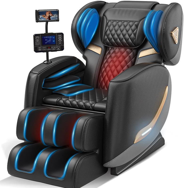 Zero Gravity Full Body Massage Chair with Heat, Bluetooth & Touch Screen - Black gallery
