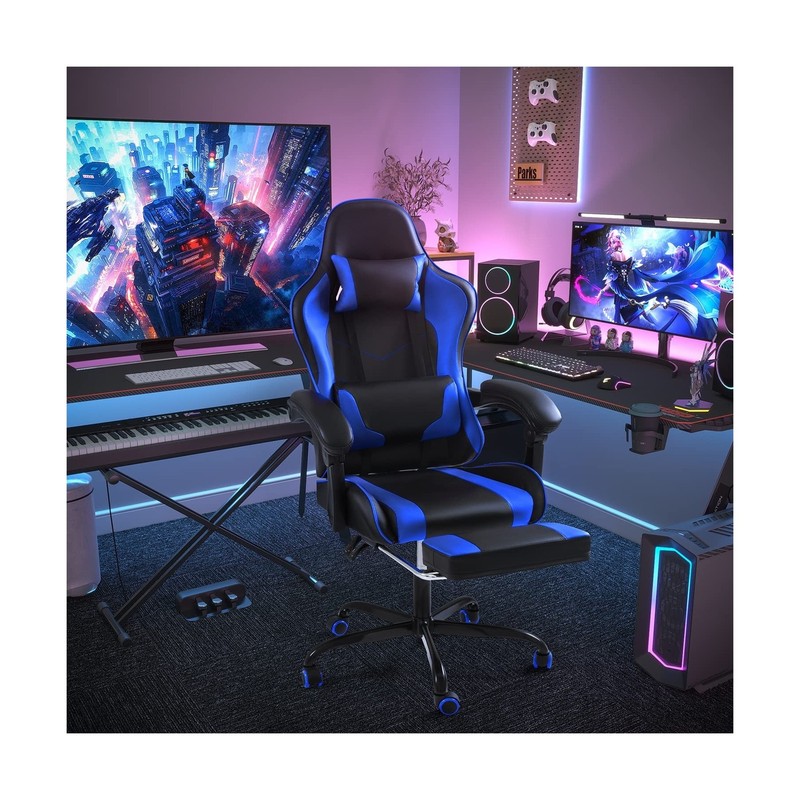 Shahoo Footrest and Massage Lumbar Support, Video Game Chairs Height Adjustab... gallery