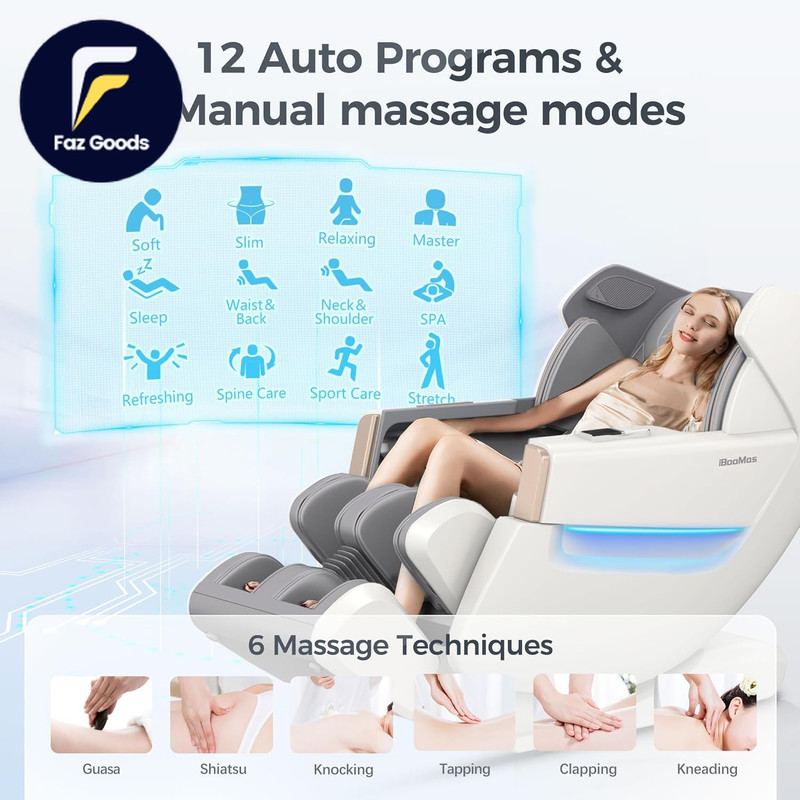 2026 4D Full Body Massage Chair Zero Gravity Shiatsu Recliner SL Track Massa gallery