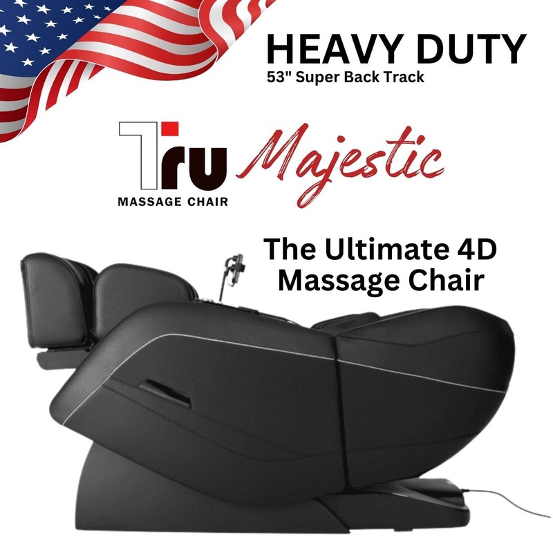 TRU Majestic 53” Heavy Duty Full Body Massage Chair – Ultimate 4D Zero Gravity