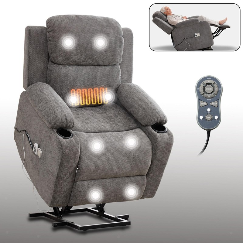 Heated Recliner Massage Chair Electric Infinite Position Adjustable Chair for