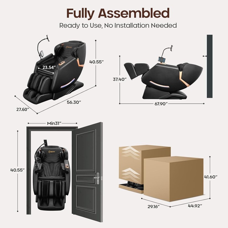 4D Massage Chairs Full Body - 53.5 Extend Sl Track Shiatsu Massage Chair gallery