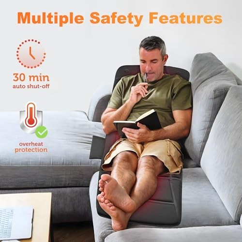 Full Body Massage Mat with Heat, Upgrade Graphene Heating Vibration Back Black gallery
