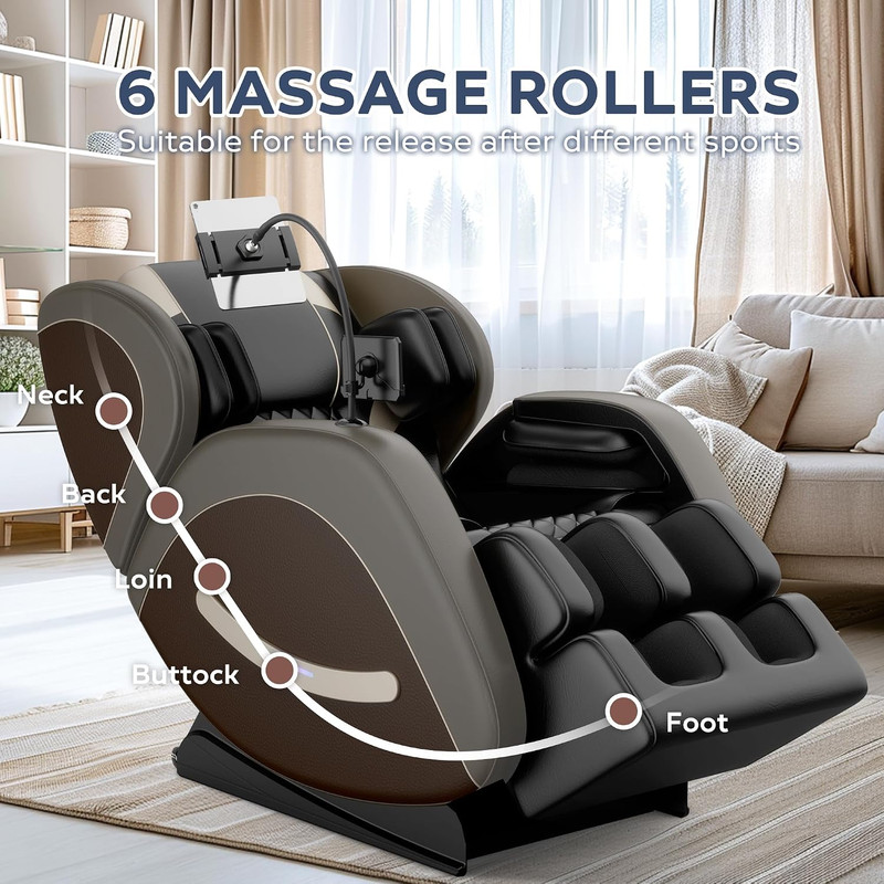Zero Gravity Full-Body Massage Chair with Heat, Bluetooth & Adjustable Recline gallery