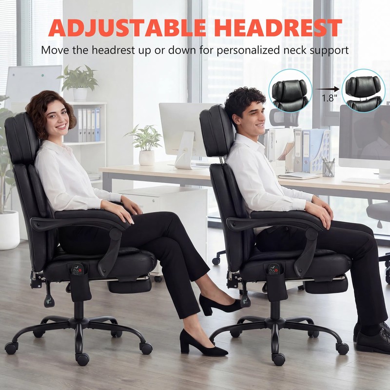 High Back Vibration Massage Chair Heating Office Chair Reclining Computer Chair gallery
