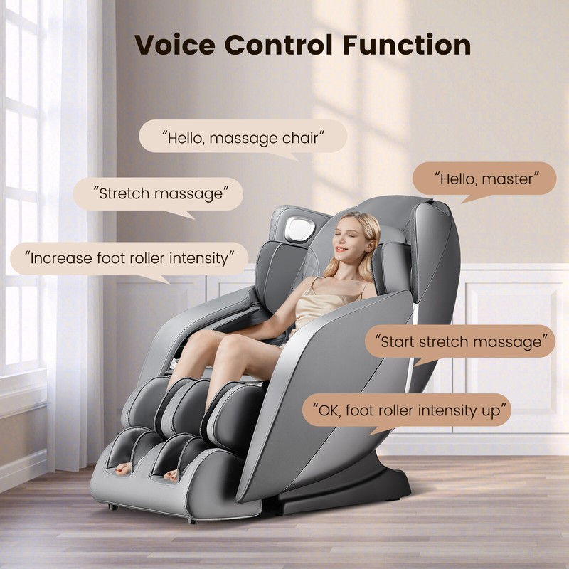 Zero Gravity SL Track Full Body Massage Chair w/ Heat Foot Roller Voice Control gallery