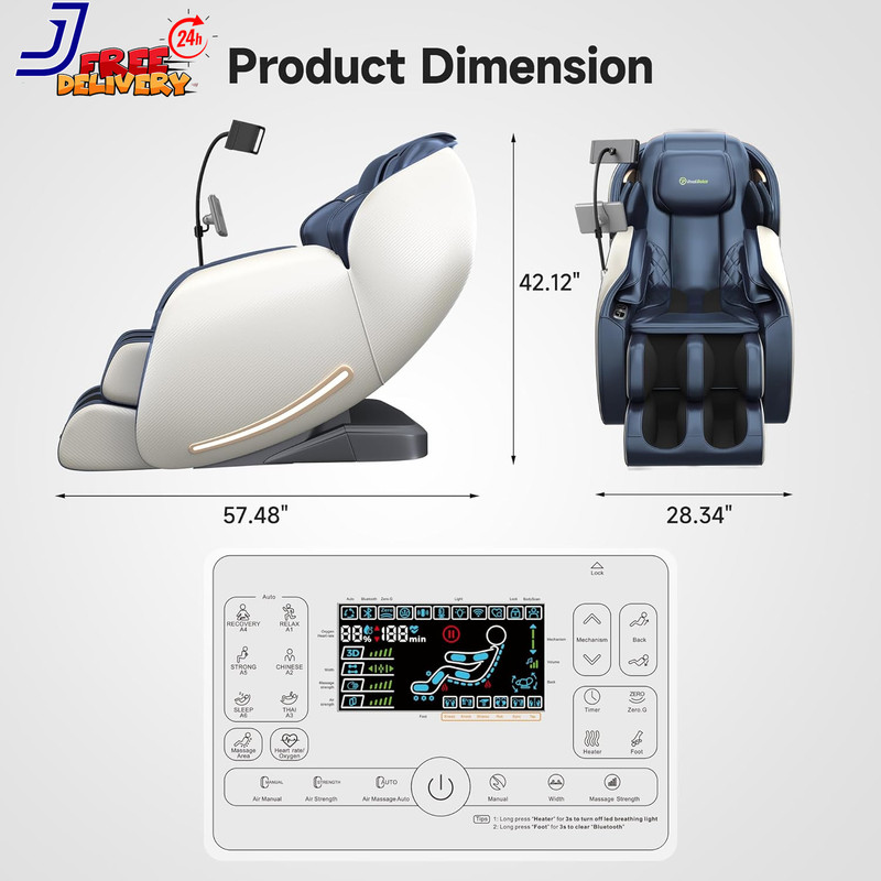 2026 Massage Chair Full Body Zero Gravity Sl-Track Massage Recliner with Added gallery