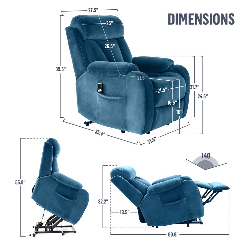 Elderly Electric Power Lift Recliner Chair Recliner Single Sofa w/Remote Control gallery