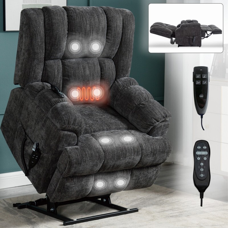 Dual Motor Heat Massage Infinite Position 350 LBS Electric Power Lift Recliners gallery
