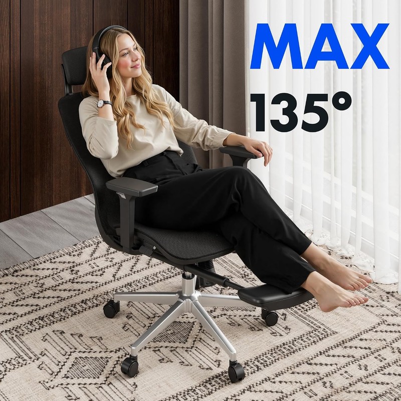 Massage Office Chair with Footrest, High Back Ergonomic Desk Chair with Adjustab gallery