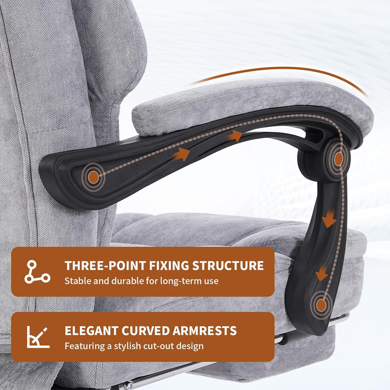 Massage Office Chair with Foot Rest,High Back & Heat 6 Vibration Points, Executi gallery