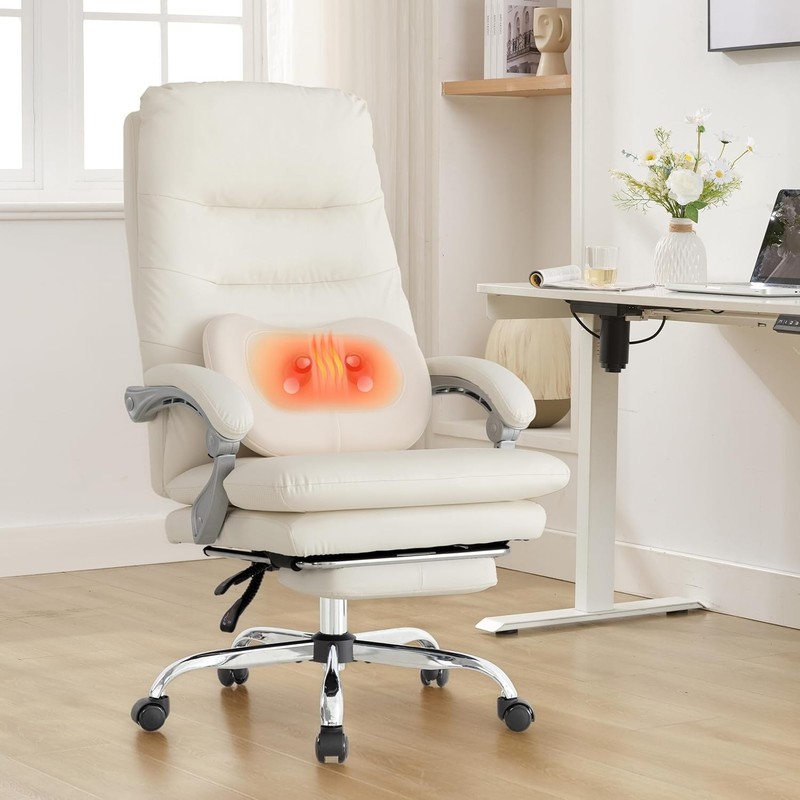 Massage Executive Office Chair with Heated,90-135° Reclining Chair with Footrest gallery