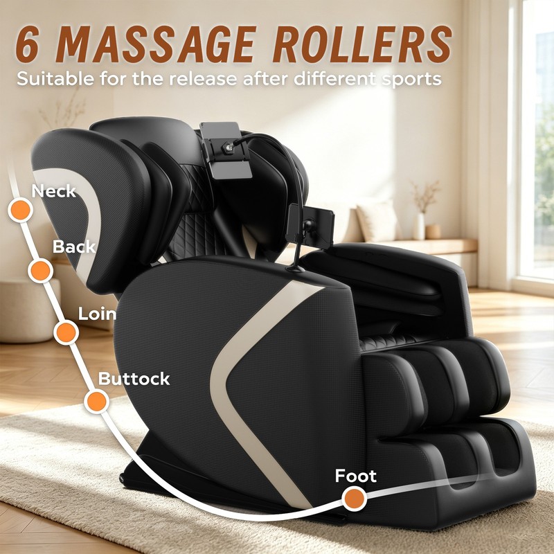 Full Body Massage Chair Black Zero Gravity Shiatsu Massage recliner w/5 Modes gallery