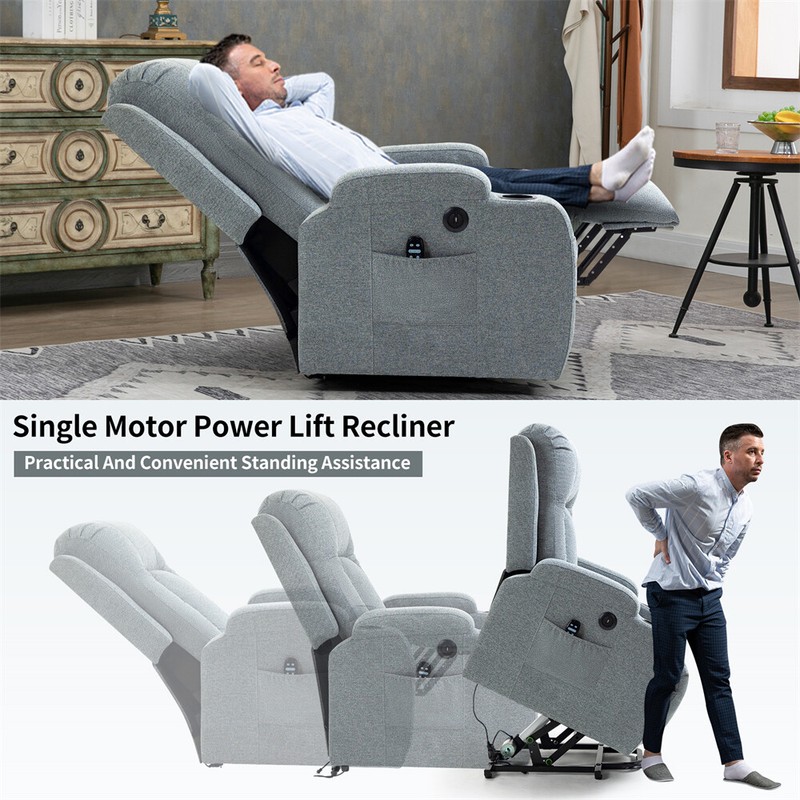 Power Lift Recliner Chair for Elderly w/8-Point Vibration Massage&Lumbar Heating gallery