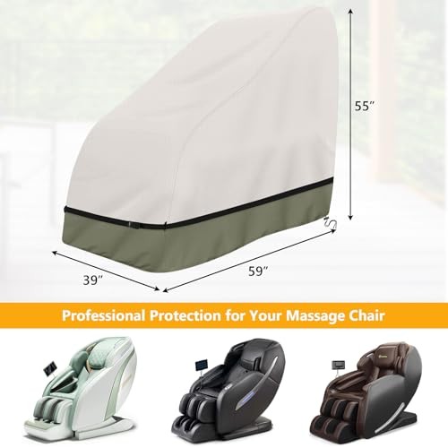 COSHNIBI Massage Chair Cover,Heavy Duty Waterproof and 59"L x 39"W x 55"H Beige gallery