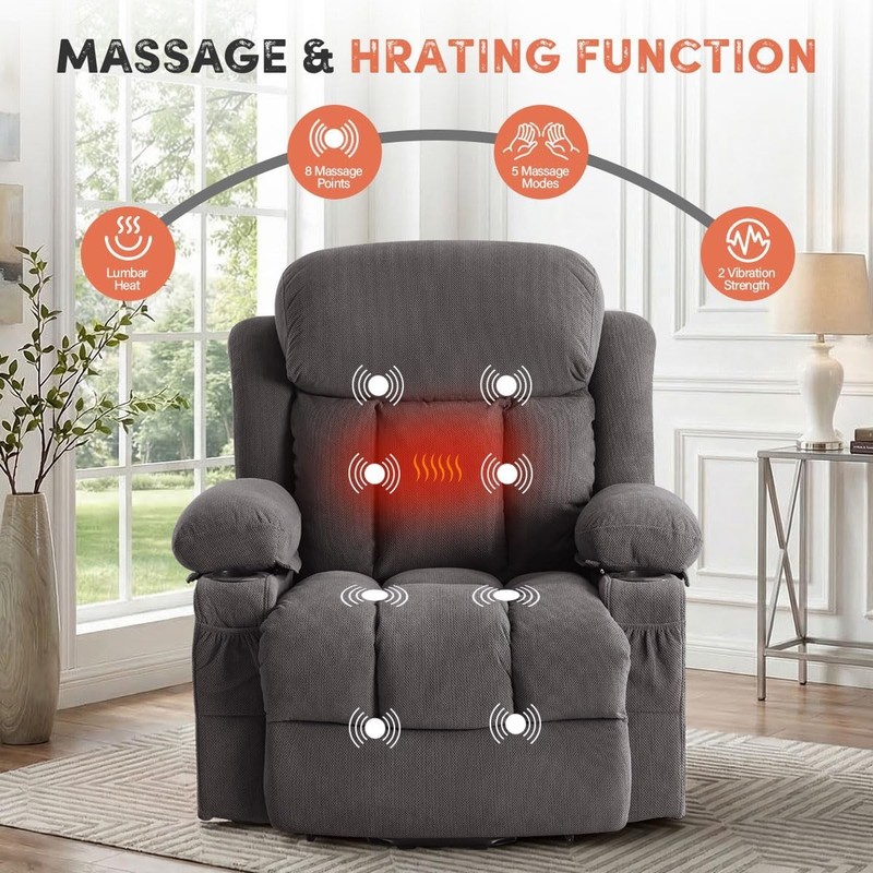 Power Lift Recliner Chair W/ Massage & Heat Elderly Electric Recliner Single gallery