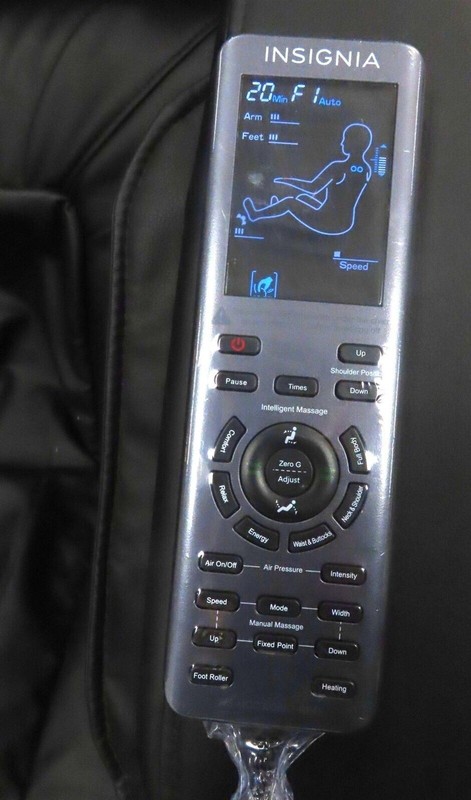 Insignia™ - 2D Zero Gravity Full Body Massage Chair - Black with silver trim gallery