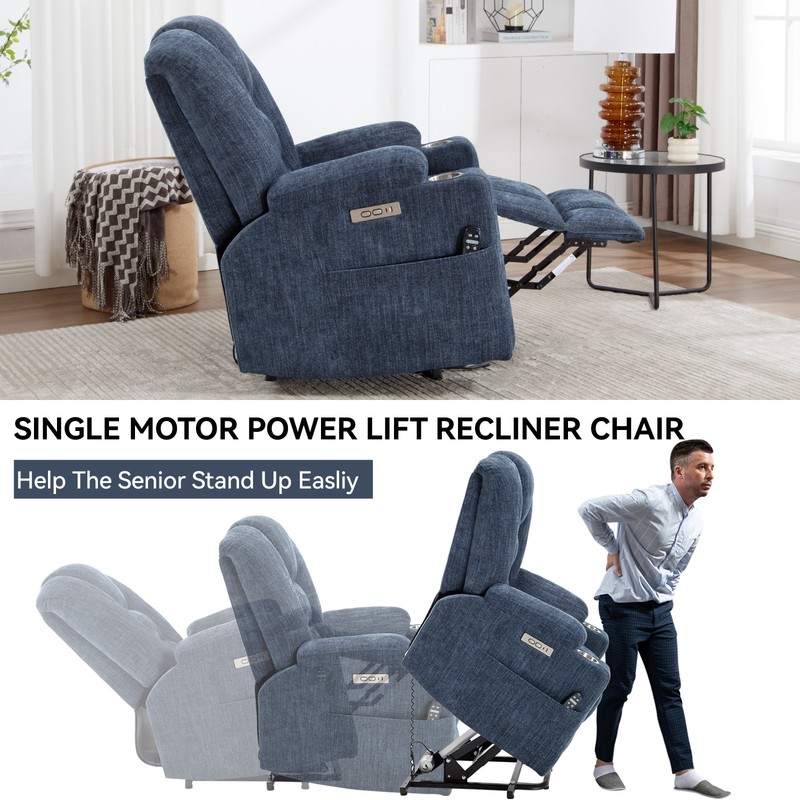 Power Lift Recliner with Massage & Heat for Elderly, USB-C, Cup Holders gallery