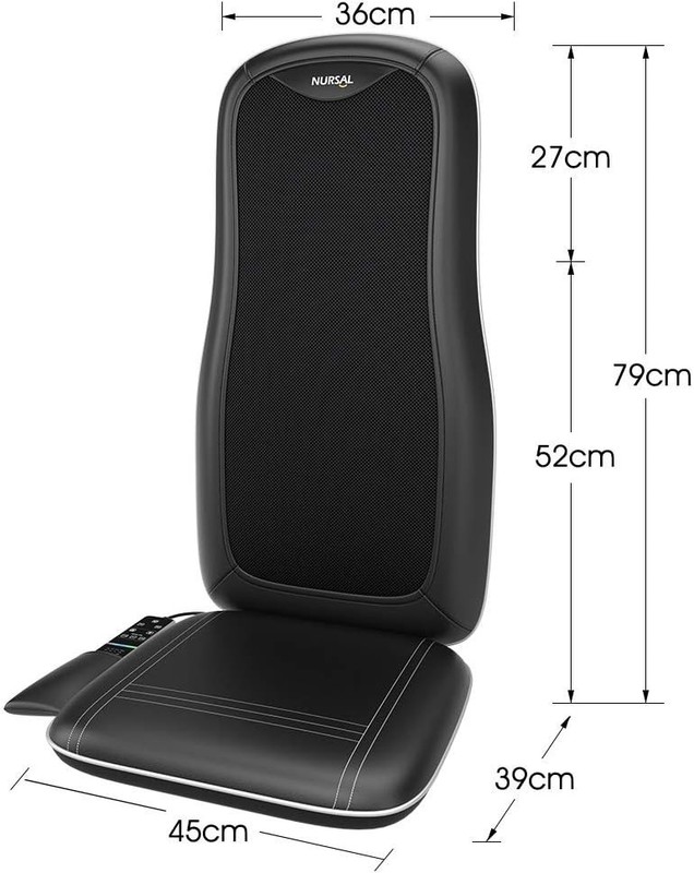 NURSAL Shiatsu Heated Massage Seat Cushion Excellent Condition gallery