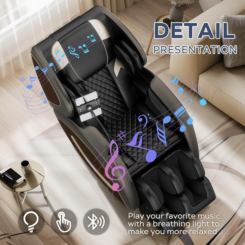 Zero Gravity Full-Body Massage Chair with Heat, Bluetooth & Adjustable Recline gallery