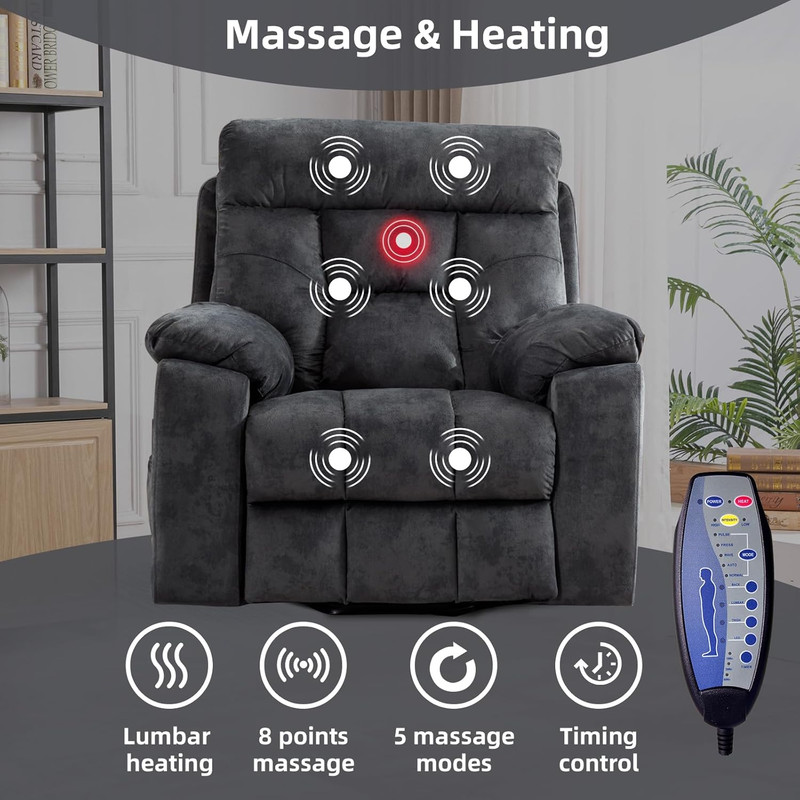 CANMOV Large Power Lift Recliner Chair with Massage and Heat for Elderly Big and gallery