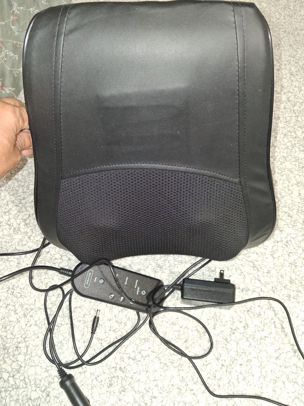 Borwat RTC Massage Chair Cushion w/ Heat & Vibration, Remote, Black gallery