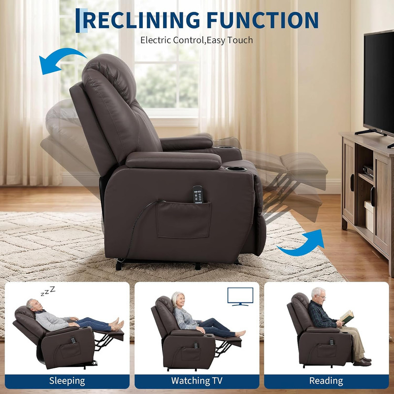 Power Lift Recliner Chair with Massage, Heat, Storage & Cup Holders gallery