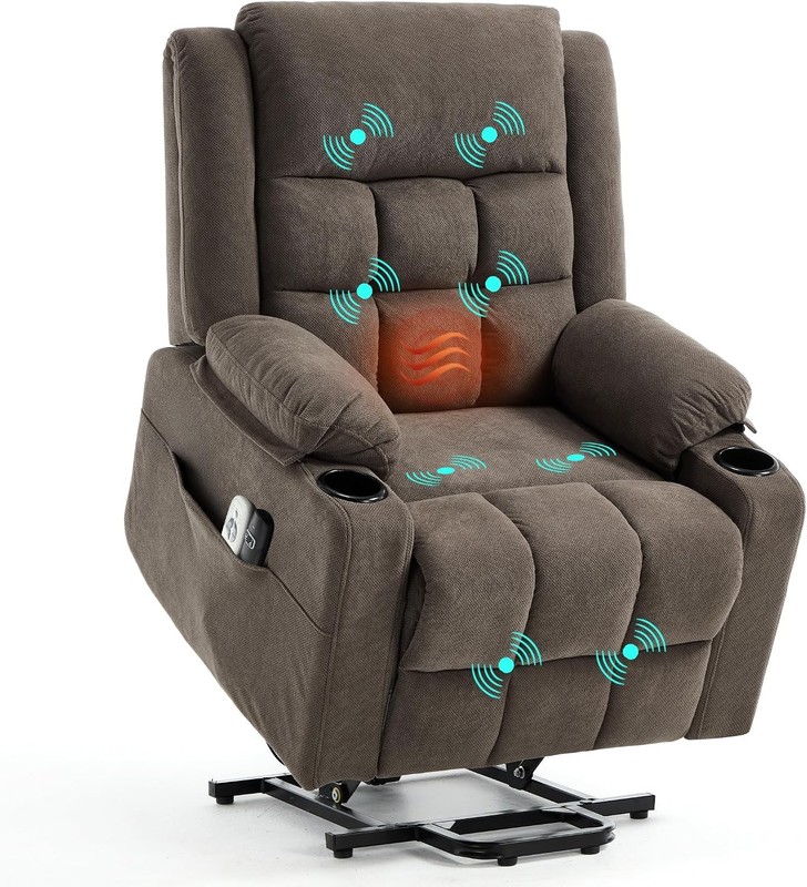 Electric Power Lift Recliner Chair Sofa with Massage and Heat for Elderly USB