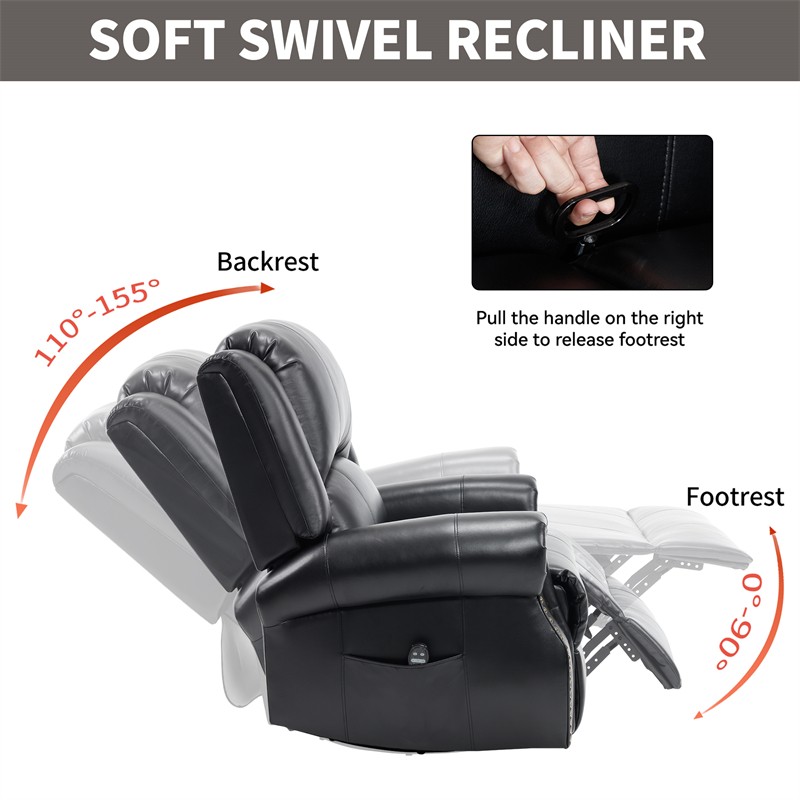 Massage Swivel Rocker Recliner Chair w/ Vibration Massage Heat Ergonomic Lounge gallery