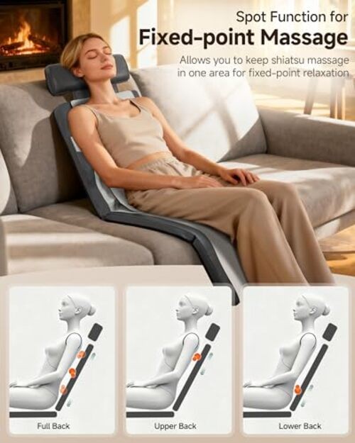 Shiatsu Back Massage Mat with Heat, Vibration, Full Body Mat for Sofa, Full Body gallery