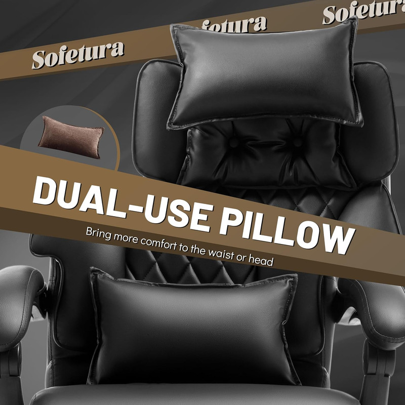 Massage Office Chair with Foot Rest, Points Vibration & Heat Executive Office Ch gallery