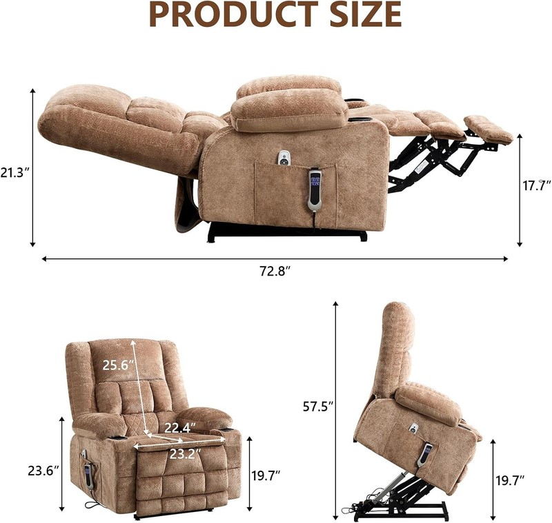 Power Lift Recliner Chair Elderly W/ Lumbar Heat & Massage Electric Lift Chair gallery