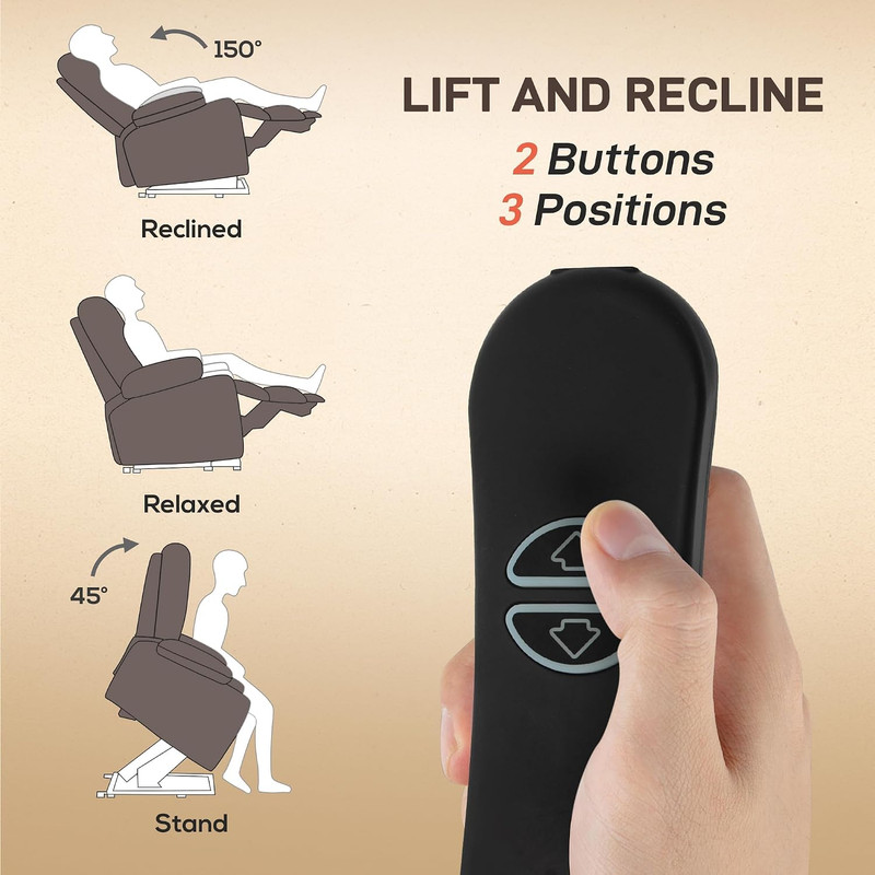 Power Lift Recliner Chair for Elderly Vibration Massage Heat Brown | Wide Faux L gallery