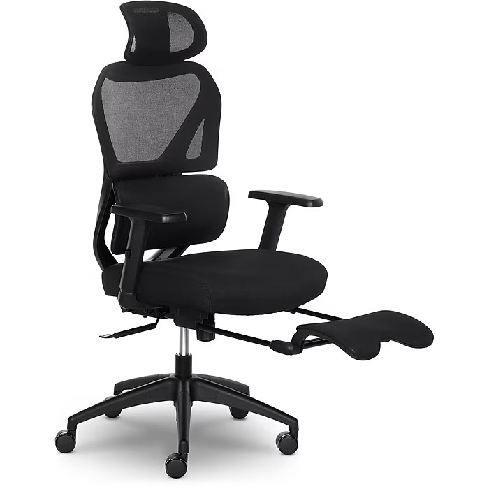 Sharper Image S-850 Heated Ergonomic Mesh Massage Office Chair Footrest
