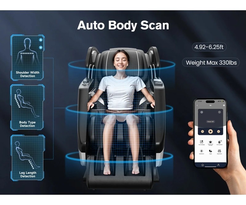 Full Body 4D Zero Gravity Massage Chair Recliner SL Track, AI Voice Control,Heat gallery