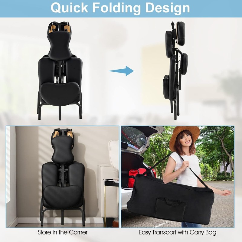 Portable Lightweight Massage Chair with Carrying Bag - Adjustable & Ergonomic gallery