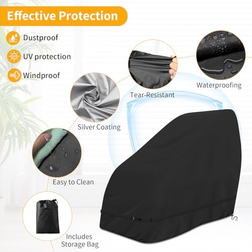 COSHNIBI Massage Chair Cover,Heavy Duty Waterproof 63"L x 39.5"W x 55.5"H Black gallery
