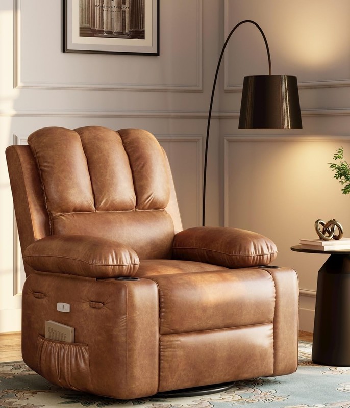 Oversized Electric Recliner, Swivel w Massage Heat,Remote Control & Lounge Chair gallery