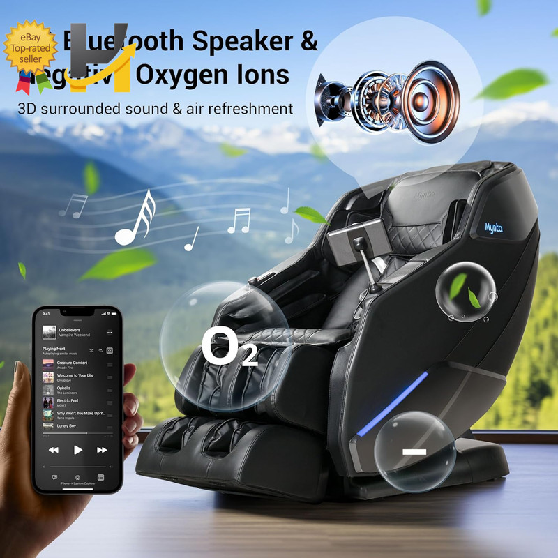 Zero Gravity Full Body Massage Chair Shiatsu 3D SL-Track Heated Recliner Black gallery