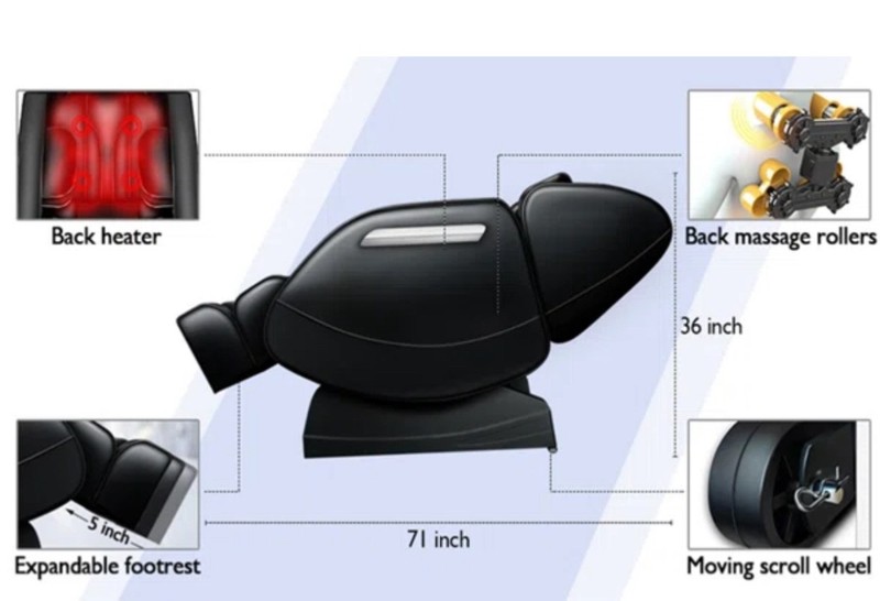 Zero Gravity Full Body Massage Chair with Heat & Bluetooth – Recliner w/ MultI