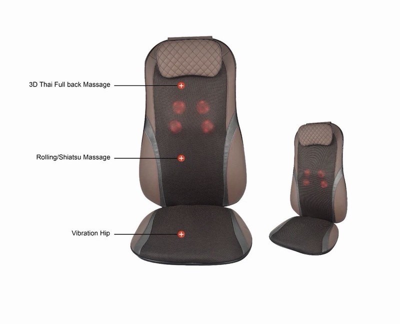 JuvaSeat Heated Shiatsu Red Light Therapy Massage Chair Pad Rolling Vibration gallery