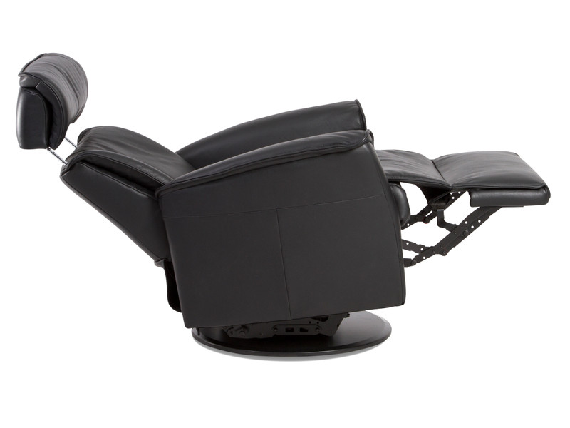 IMG Comfort Duke RM285 Power Swivel Recliner in Sauvage 559 Dark Brown Leather