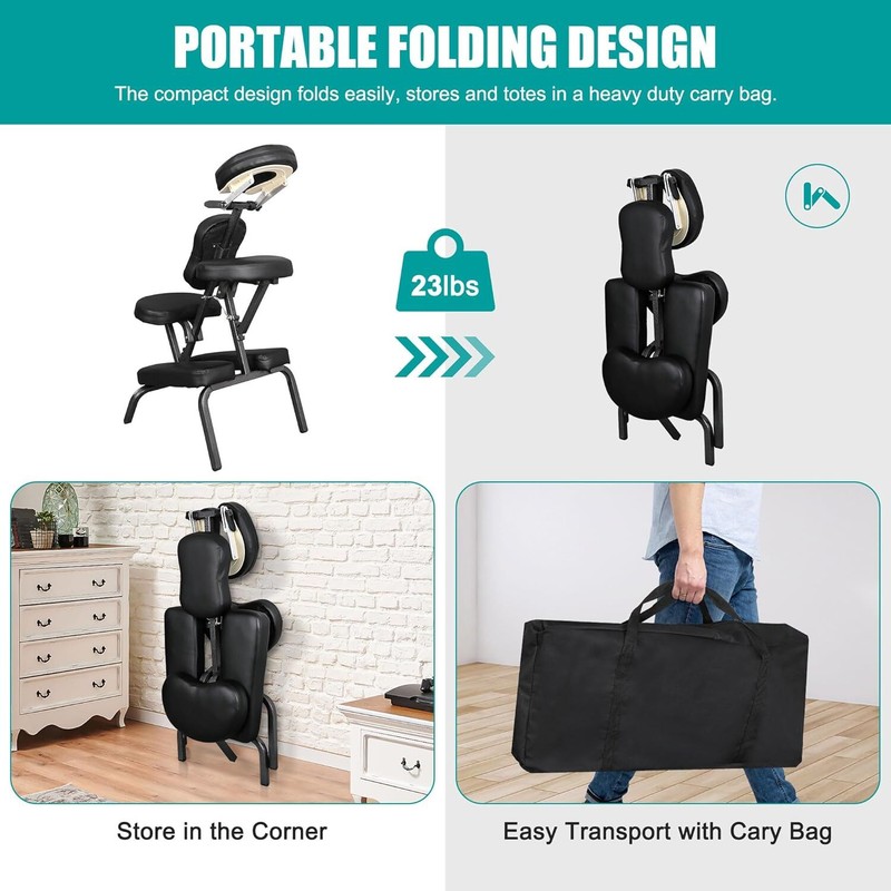 Nova Microdermabrasion Portable Folding Massage Chair PU Leather Pad Tattoo Spa gallery