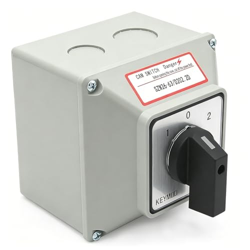 63A 660V 2 Pole Rotary Changeover Switch with Outer Box, 3 Position ON-Off-ON, gallery