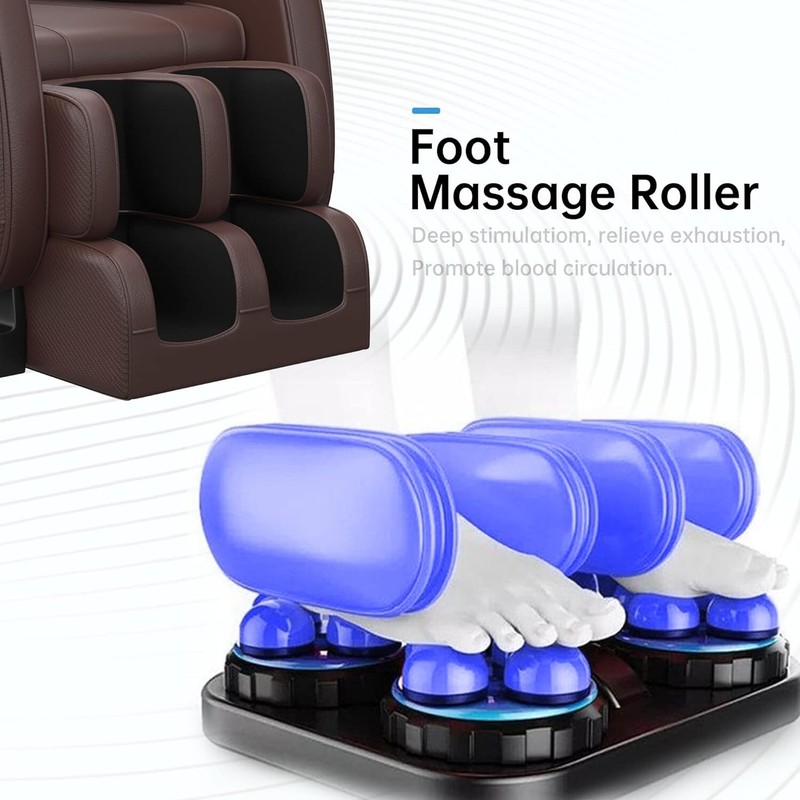 Brown Massage Chair 8 Fixed Shiatsu Roller Zer0 Gravity Mode Heater Bluetooth gallery