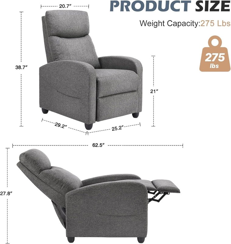 Massage Recliner Chair for Adults, Adjustable Home Theater Seating with Lumbar S gallery