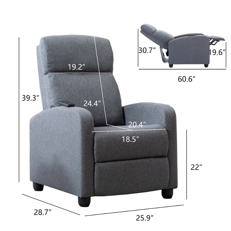 Electric Massage Chair Heating Recliner Soft manual Reclining Sofa Armchair gallery