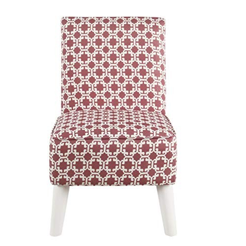 Youth Modern Armless Slipper Chair Pink and White Lattice gallery