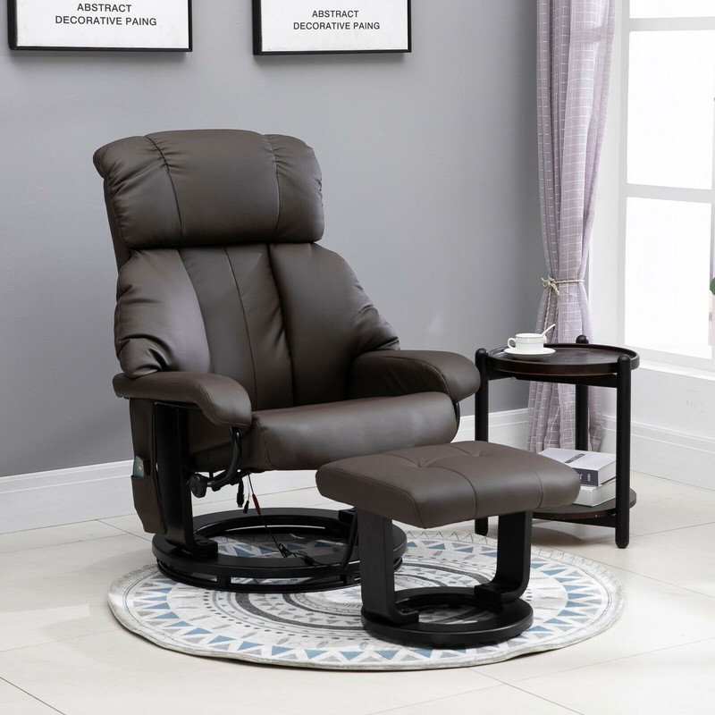 Massage Recliner Chair with Ottoman Swivel Vibration for Living Room Bedroom gallery